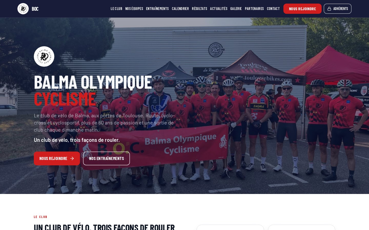 Site internet du Balma Olympique Cyclisme créé par Slowb